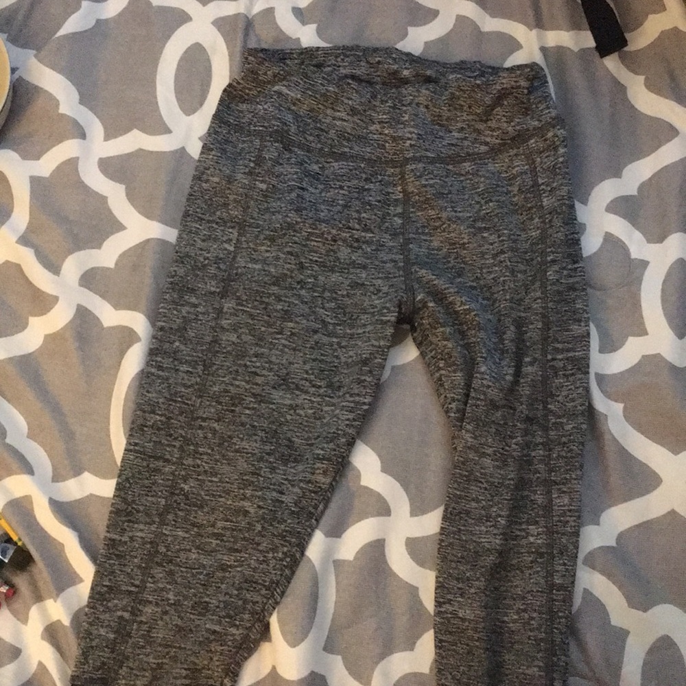 gray and black Leggings